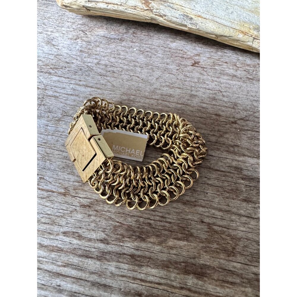 Michael Kors Gold-Tone Chain-Link Bracelet With Signature Logo Clasp - Picture 3 of 11